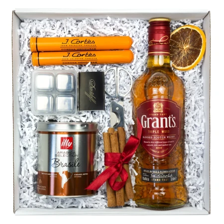 06-zestaw-prezentowy-whiskey-grants-cygara-nozyczki-do-cygar-kawa-illy-zapalki-metalowe-kostki-chlodzace-a.webp